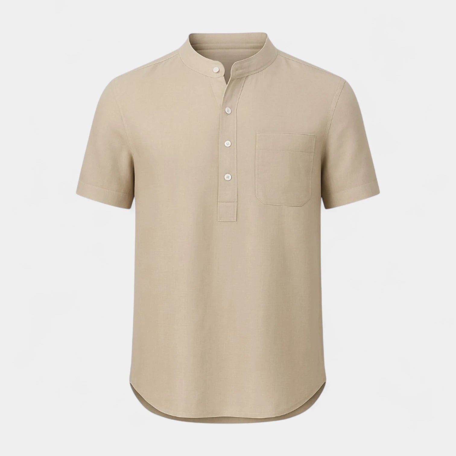Men’s Cotton-Linen Henley Shirt