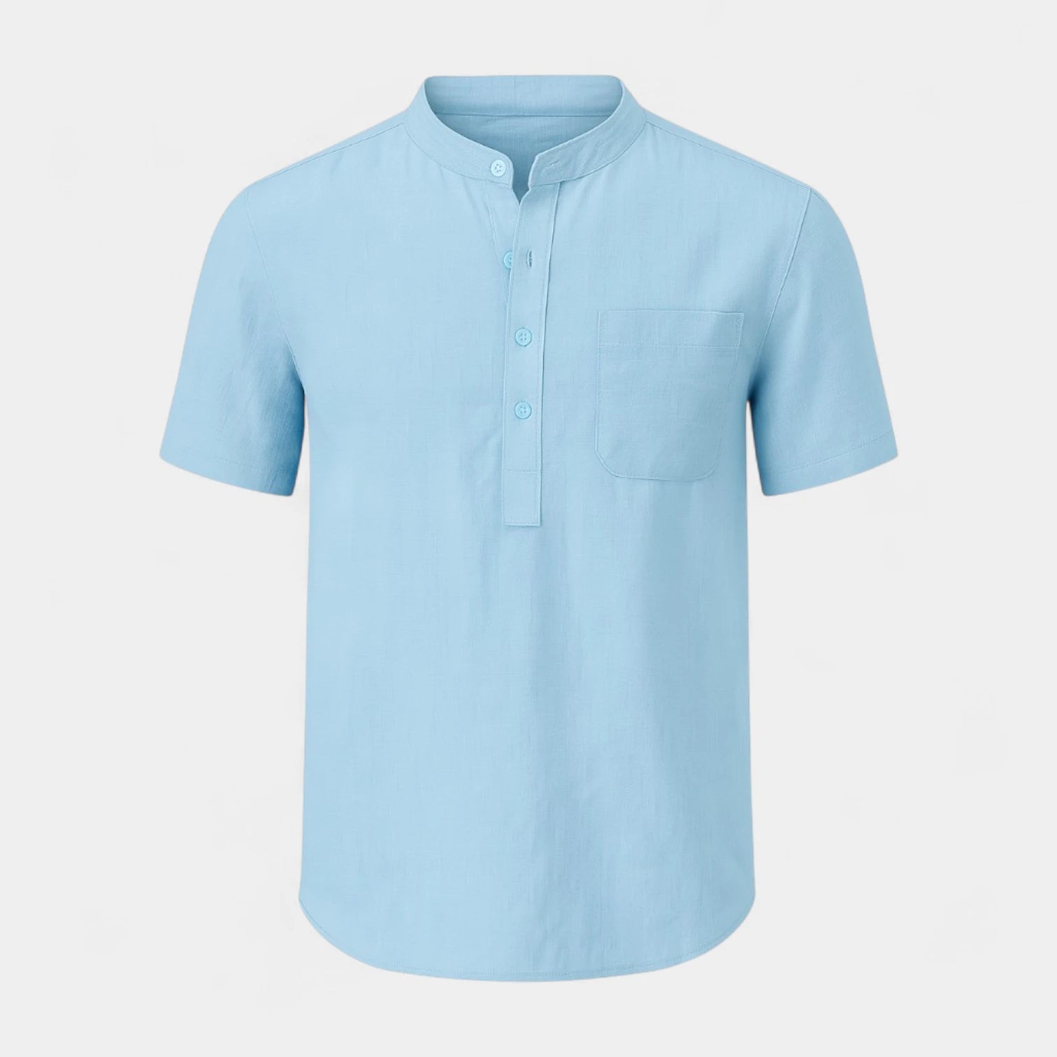 Men’s Cotton-Linen Henley Shirt